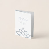 Echte Folie Denken Aan Jou Op Maat Gemaakte Zilver Folie Kaarten (Voorkant)