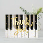 echte folie details muziek bedankt kaart (Staand Voorkant)