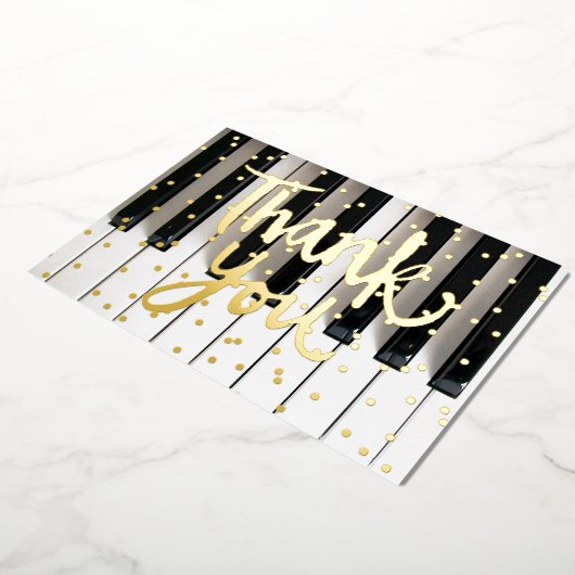 echte folie details muziek bedankt kaart (Gedraaid)