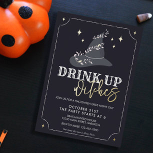 Echte Folie Drink Halloween Party nodigt uit Feestdagenkaart