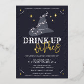 Echte Folie Drink Halloween Party nodigt uit Folie Feestdagenkaart (Voorkant)