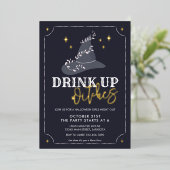 Echte Folie Drink Halloween Party nodigt uit Folie Feestdagenkaart (Staand Voorkant)