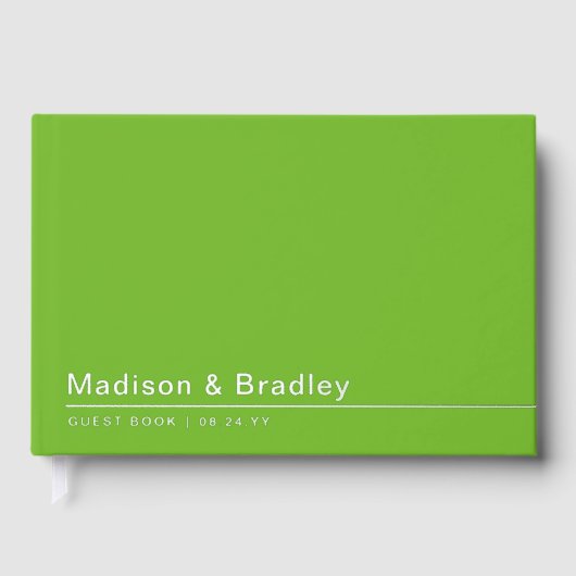 Echte Folie Eenvoudig Modern Silver Script Wedding Gastenboek (Voorkant)