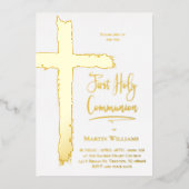 Echte folie Eerste Heilige Communie Folie Uitnodiging (Voorkant)