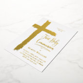 Echte folie Eerste Heilige Communie Folie Uitnodiging (Gedraaid)