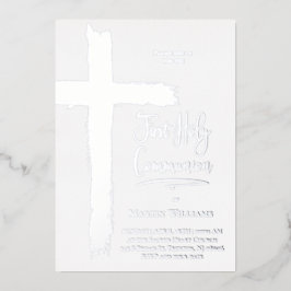 Echte folie Eerste Heilige Communie Uitnodiging