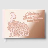 Echte Folie Elegant Bruid Vrijgezellenfeest Roze Gastenboek (Voorkant)