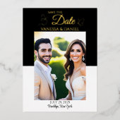 Echte Folie Elegant Butterfly Save the Date Folie Uitnodiging (Voorkant)