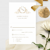 Echte Folie Elegant Monogram met /zonder RSVP Kaarten