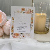 Echte Folie Elegant Peach, Blush Botanical Wedding Uitnodiging