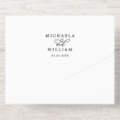 *ECHTE FOLIE* Elegant Script Fotobruiloft All In One Uitnodiging (Achterzijde)