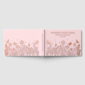 Echte Folie Elegante Bloemen Roze Huwelijk Gastenboek (Volledig)