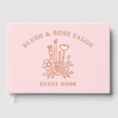 Echte Folie Elegante Bloemen Roze Make-up Business Gastenboek (Voorkant)