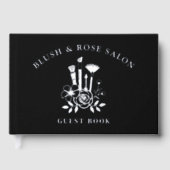 Echte Folie Elegante Bloemen Zwarte Make-up Busine Gastenboek