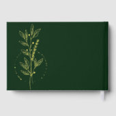 Echte Folie Elegante Groene Boho Floral Wedding Gastenboek (Achterkant)
