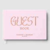 Echte Folie Elegante Roze Kalligrafie Script Weddi Gastenboek (Voorkant)