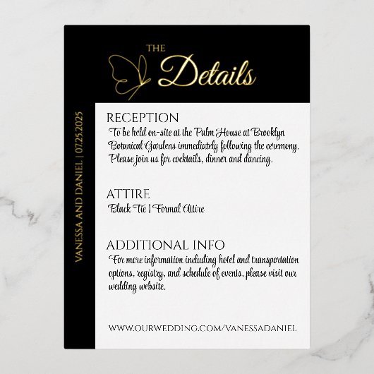 Echte Folie Elegante Vlinderbehuizing Kaarten (Voorkant)