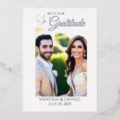 Echte Folie Elegante Vlinderfoto Dank u kaart (Voorkant)