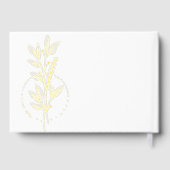 Echte Folie Elegante Witte Boho Bloemen Huwelijk Gastenboek (Achterkant)