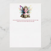 Echte folie fee betoverd roos gouden sprookje folie uitnodiging (Achterkant)