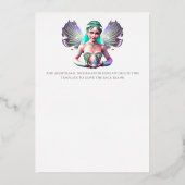 Echte folie fee prinses bruid iriserende vleugels folie uitnodiging (Achterkant)