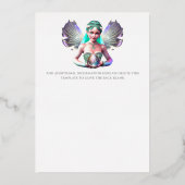 Echte folie fee prinses bruid iriserende vleugels uitnodiging (Achterkant)