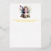 Echte folie fee prinses pixie meisjes DIY leeftijd Folie Uitnodiging (Achterkant)