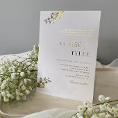 Echte Folie Formele en Romantische Typografie Brui Uitnodiging