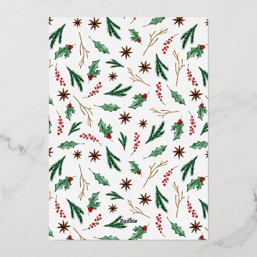 Echte Folie, gehuwd en prettige kerstfeestdag foto Folie Feestdagenkaart (Achterkant)