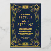 Echte Folie Geometrische Vorm Bruiloft Folie Uitnodiging (Voorkant)