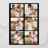 Echte Folie Geometrische Vorm Bruiloft Foto's Foli Folie Uitnodiging (Achterkant)