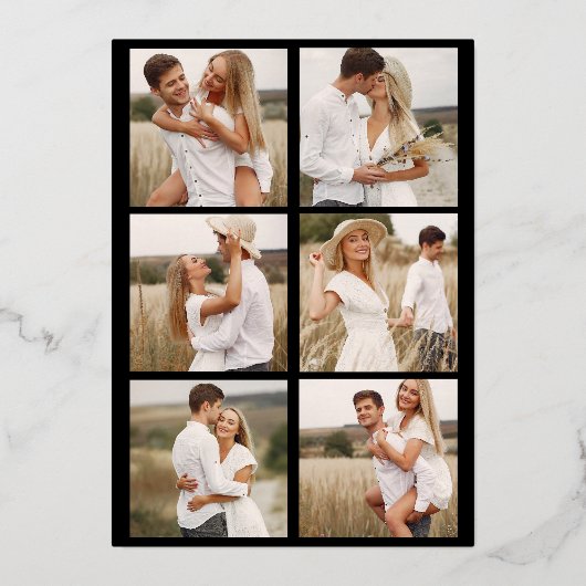 Echte Folie Geometrische Vorm Bruiloft Foto's Foli Folie Uitnodiging (Achterkant)