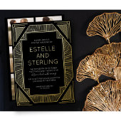 Echte Folie Geometrische Vorm Bruiloft Foto's Foli Folie Uitnodiging