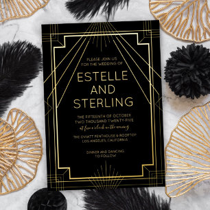 Echte Folie Geometrische Vorm Huwelijksfoto's Folie Uitnodiging