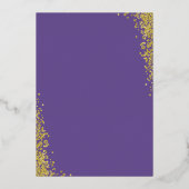 Echte Folie Gold Glitter Lavender Paars Baptisme Folie Uitnodiging (Achterkant)