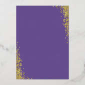 Echte Folie Gold Glitter Lavender Paars Baptisme Uitnodiging (Achterkant)