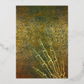 Echte Folie Gotische Zwarte Gouden Schedel Hallowe Folie Uitnodiging (Achterkant)