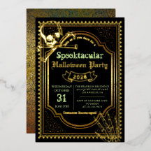 Echte Folie Gotische Zwarte Gouden Schedel Hallowe