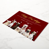 ECHTE FOLIE Goud Happy Howholidays Schattigee Kers Folie Feestdagenkaart (Gedraaid)