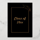 Echte Folie Goud op Zwart Afstuderen nvitation Kaa Folie Uitnodiging (Achterkant)
