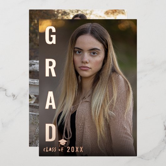 Echte Folie GRAD Afstudeerfoto Aankondiging (Voorkant / Achterkant)