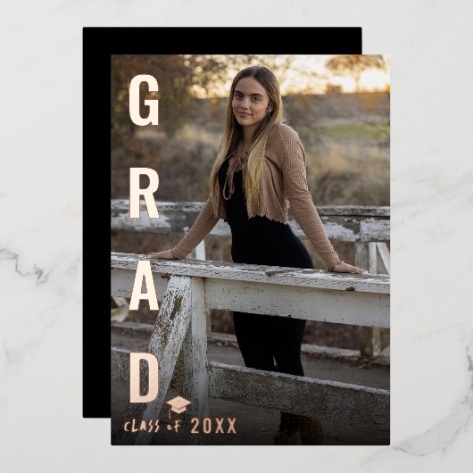 Echte Folie GRAD Afstudeerfoto Aankondiging (Voorkant / Achterkant)
