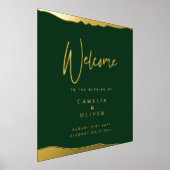 ECHTE FOLIE GREEN Gold Elegant Weddenschap Welkom Folie Afdrukken (Laagn)