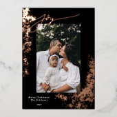 Echte Folie Handlettered Joy Speckled Vakantie Fot Folie Feestdagenkaart (Voorkant)