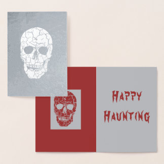 Echte Folie Haunting Halloween Skeleton Skull Kaar Folie Kaarten