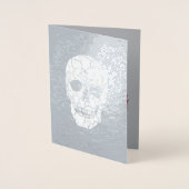 Echte Folie Haunting Halloween Skeleton Skull Kaar Folie Kaarten (Voorkant)