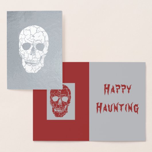 Echte Folie Haunting Halloween Skeleton Skull Kaar Kaarten (Display)