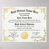 Echte folie Home School Afstuderen Diploma homesch Folie Afdrukken (Voorkant)