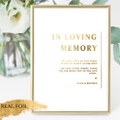 Echte Folie 'In Loving Memory' Minimalistisch Trou Afdrukken