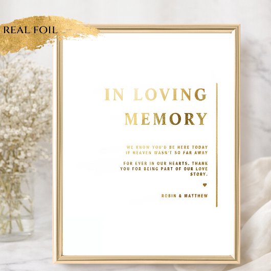 Echte Folie 'In Loving Memory' Minimalistisch Trou Afdrukken